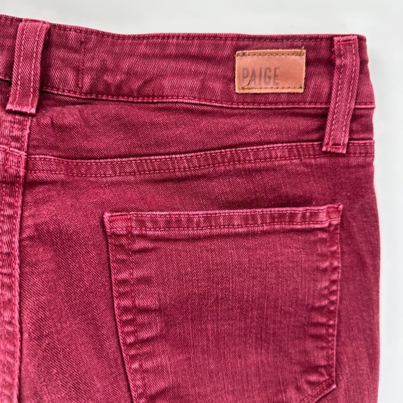 PAIGE Dark Burgundy CIGARETTE SKINNY JEANS Denim Preppy WOMENS 27 - Picture 6 of 7